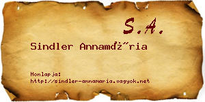 Sindler Annamária névjegykártya